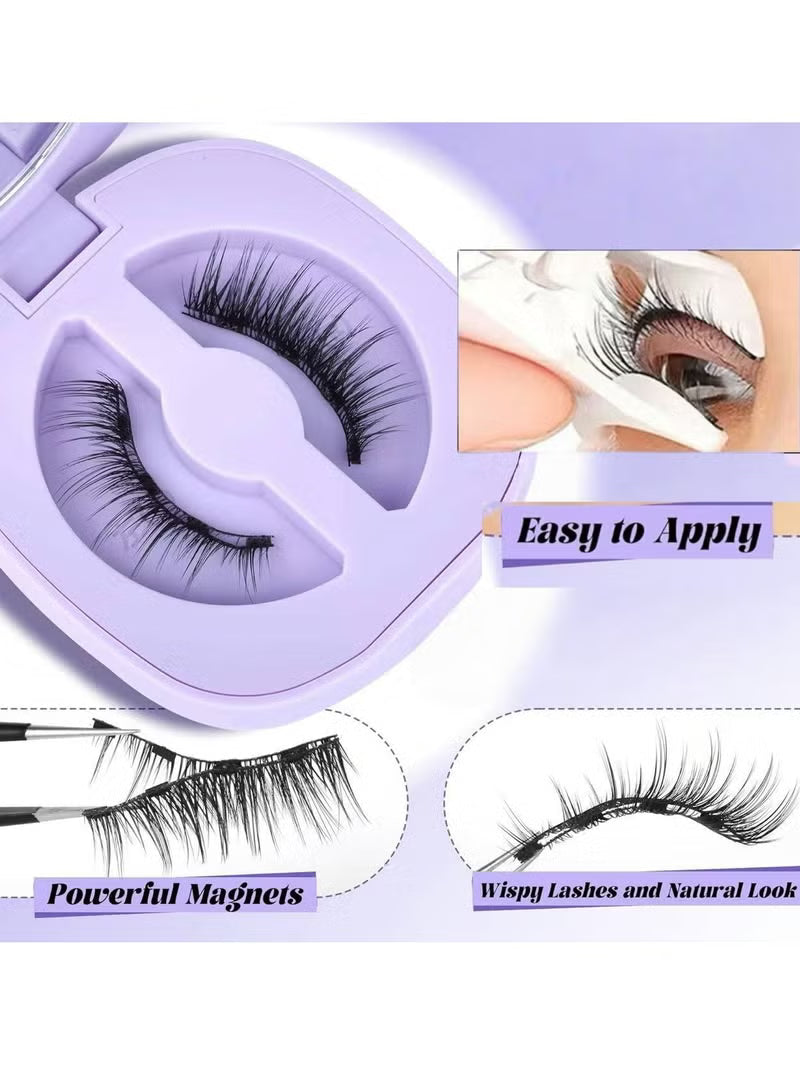 Magnetic Eyelashes with Applicator Reusable Magnetic Lashes No Glue Needed