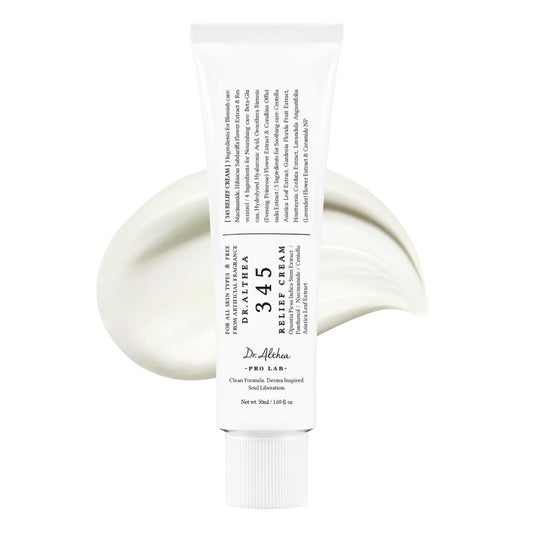 Dr.Althea 345 Relief Cream | Daily Face Moisturizer | Blemish Relief Care | Soothing Recovery & Moisture with Niacinamide, Panthenol | Korean Vegan Skincare for All Skin Types